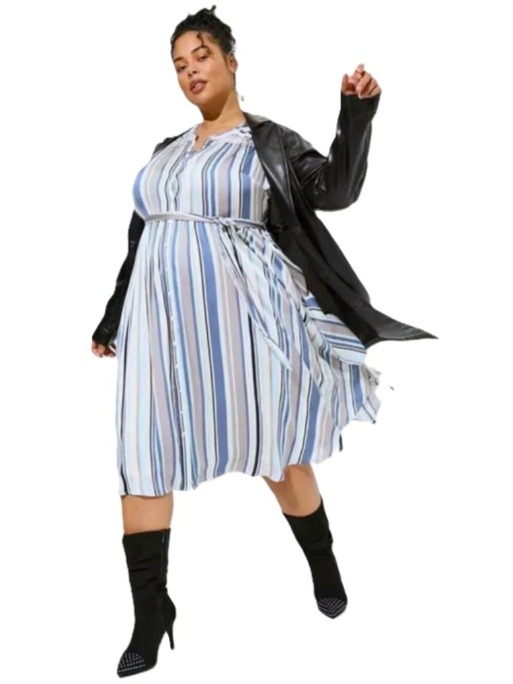 TORRID Layla Stripe Dew Shirtdress. Plus Size 6